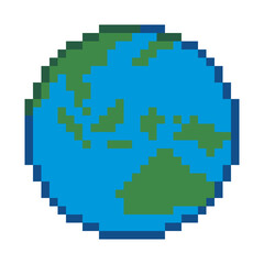 Fototapeta premium Earth Pixel Art