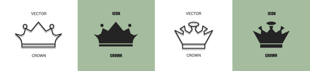 Crown icon line. Crown vector illustration.