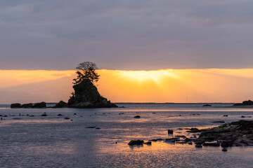 sunset on the sea