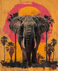 elephant in the wild - obrazy, fototapety, plakaty