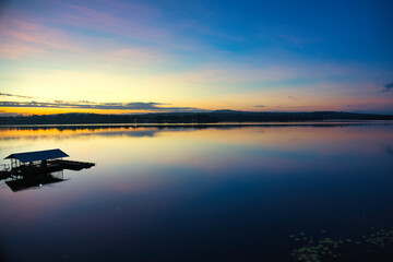 シリントンダムから眺める朝日　ウボンラチャタニー・タイ　Sun rise from Sirindhorn Dam at Ubon Ratchathani