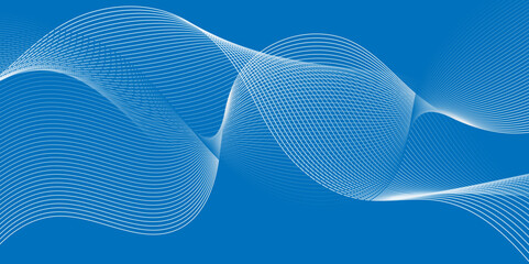 Abstract blue blend digital wave lines and technology transparent. Minimal carve wavy white and blue flowing wave lines and glowing moving lines. Futuristic technology and sound wave lines background