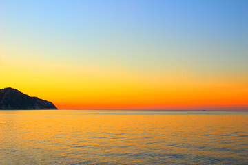 Astonishing sunset view from Le Terrazze di Portonovo, a sky perfectly imbued with gradient tones...