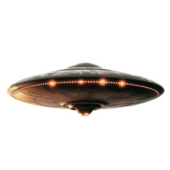 UFO, flying spaceship isolated on transparent background, cut out, png, Unidentified flying object
