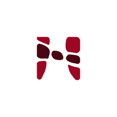 simple design letter H with brick logo concept vector