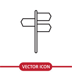 Signpost icon. Direction symbol flat liner illustration on white background..eps