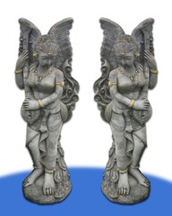 statue of angle playing music