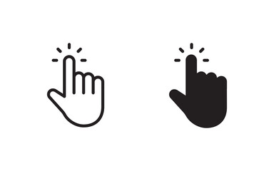 Hand click icon set. pointer icon vectors