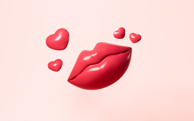 Mouth expression, lip model, social expression, 3d rendering. - obrazy, fototapety, plakaty
