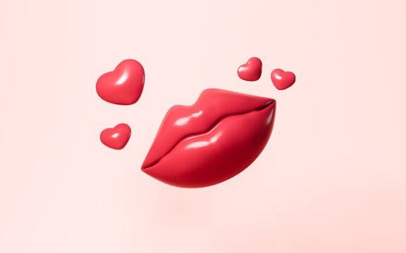Mouth expression, lip model, social expression, 3d rendering.