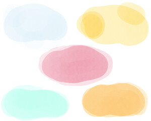 手書き風水彩フレームイラストセット