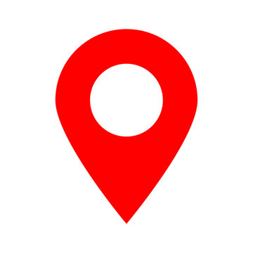 Red location icon Pin point location pointer symbol