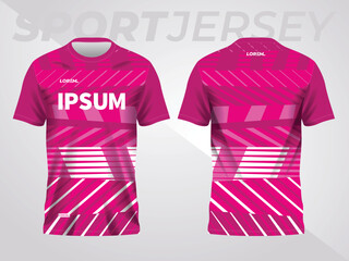 pink abstract sports jersey football soccer racing gaming motocross cycling running. front and back view