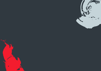 Ink brush stroke on a color background. Colorful Grunge stroke background template.