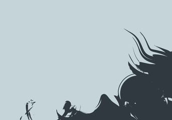 Ink brush stroke on a color background. Colorful Grunge stroke background template.