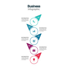 Business Infographic with five Strategic Steps