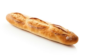 French baguette isolated on white background.