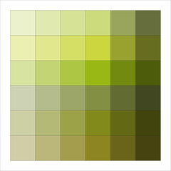 Earthy green gradient squares. Olive to moss soft transition. Nature inspired geometric grid. Vector illustration. EPS 10.