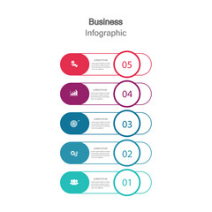 Business Infographic with five Strategic Steps