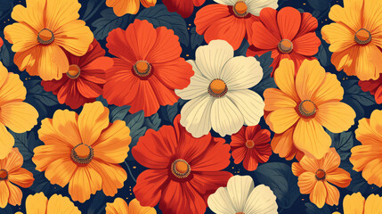 Warm and retro vintage pattern.