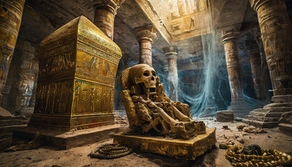 un tombeau Egyptien dans une grotte - 741155516