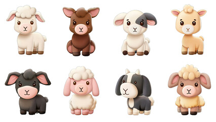 Adorable Cartoon Sheep and Lambs Plush Toys