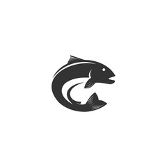 salmon and  C letter idea concept logo