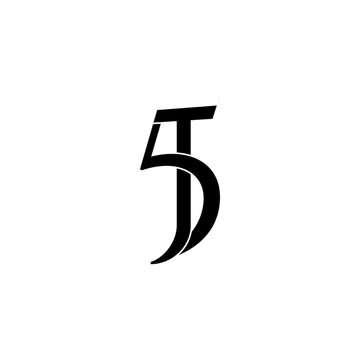 5j typography letter monogram logo design