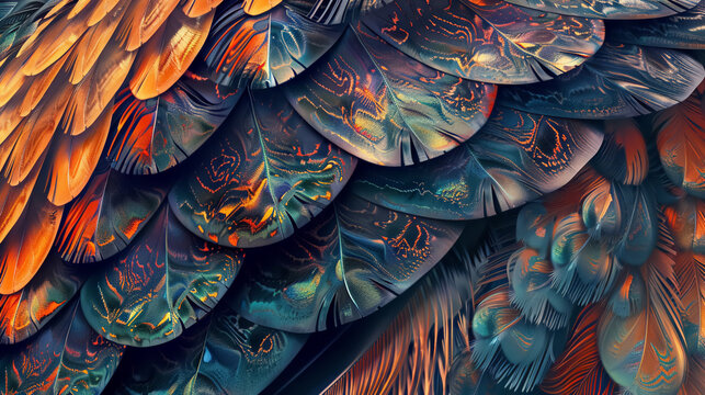 A colorful pattern texture featuring a blue and yellow parrot background