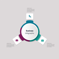 Three Stage Process Cycle Business Infographic