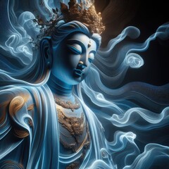 Mazu(the Chinese sea goddess) with Generative AI. - obrazy, fototapety, plakaty
