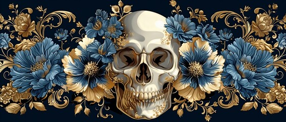 seamless wallpaper featuring a skull background