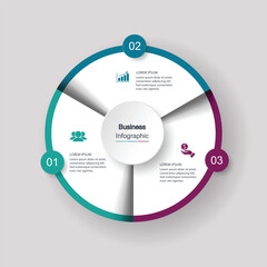 Three Stage Process Cycle Business Infographic