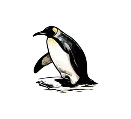 Emperor Penguin Hand drawn vector illustration graphic assets