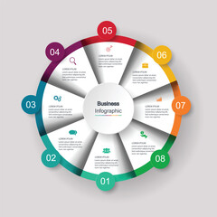 Eight Stage Process Cycle Business Infographic