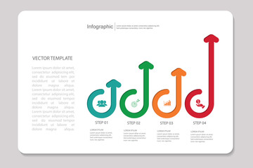 Business Infographic with four Strategic Steps