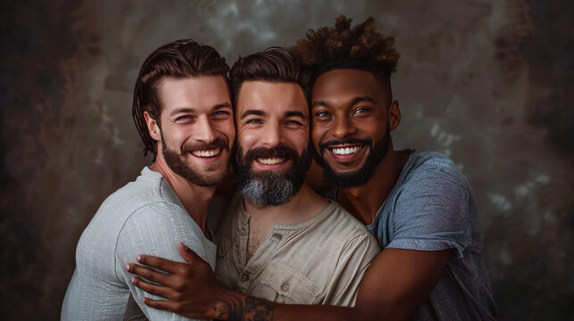 A polyamorous gay relationship love, various LGBTQ.