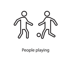 People playing Ball icon icon vector flat liner illustration on white background..eps