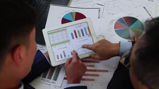 Corporate annual report financial data statistics and digital marketing