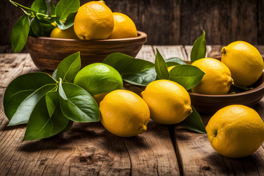 Lemons on a Wooden Table