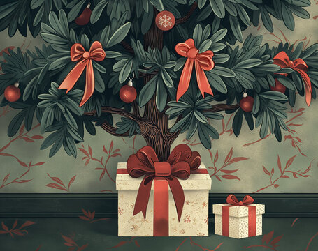 Illustration of christmas gifts