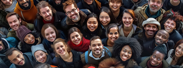 A group of diverse people multicultural ethnicities from different people around the world