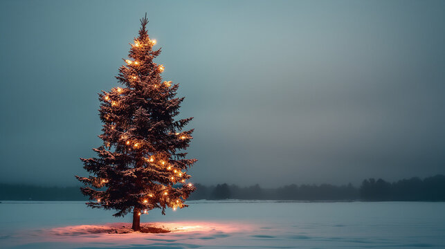 Christmas night in the forest
