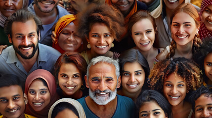 A group of diverse people multicultural ethnicities from different people around the world