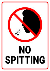 No Spitting Sign Vector Illustration