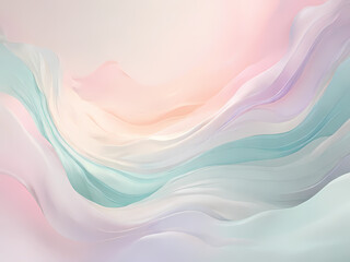 Design high-quality simple abstract art images, focusing on fluid shapes and pastel colors, using a soft-focus lens to create a soft and dreamy effect