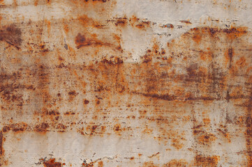 Grey metal background with rust stains