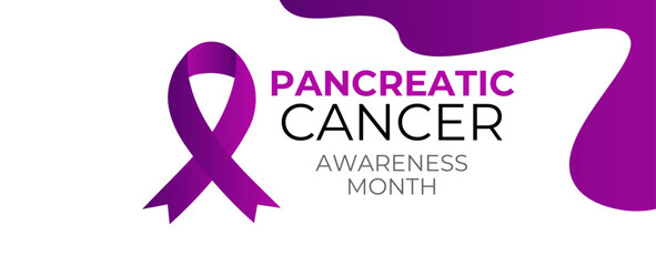 Pancreatic Cancer awareness month is observed every year in November. is a disease in which malignant cells form in the tissues of the pancreas. banner, cover, card. Vector illustration