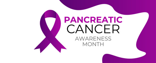 Pancreatic Cancer awareness month is observed every year in November. is a disease in which malignant cells form in the tissues of the pancreas. banner, cover, card. Vector illustration