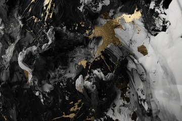 Elegant Abstract Acrylic Painting on Dark Background 